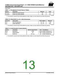 浏览型号SST34HF1621-70-4C-LFP的Datasheet PDF文件第13页