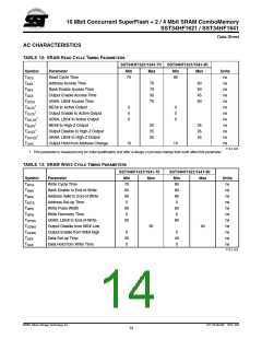 浏览型号SST34HF1621-70-4C-LFP的Datasheet PDF文件第14页