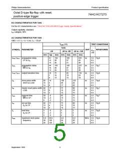 浏览型号74HCT273N的Datasheet PDF文件第5页