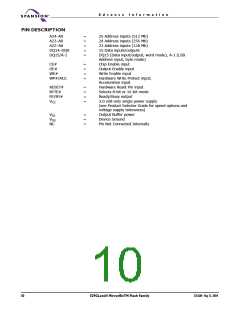 浏览型号S29GL256N10FFI010的Datasheet PDF文件第10页