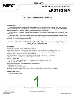 浏览型号UPD75216A的Datasheet PDF文件第1页