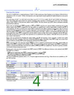 浏览型号AS7C252MPFD18A-133TQI的Datasheet PDF文件第4页