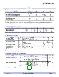 浏览型号AS7C252MPFD18A-133TQI的Datasheet PDF文件第8页