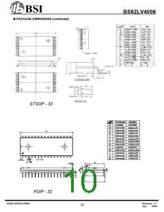 浏览型号BS62LV4006SC-70的Datasheet PDF文件第10页