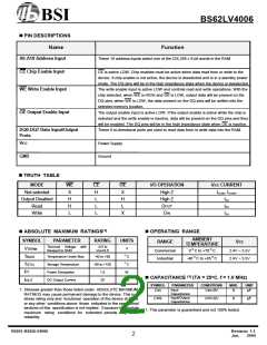 浏览型号BS62LV4006SC-70的Datasheet PDF文件第2页