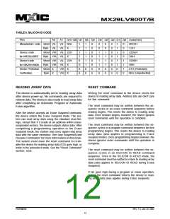 浏览型号MX29LV800BTC-70的Datasheet PDF文件第12页