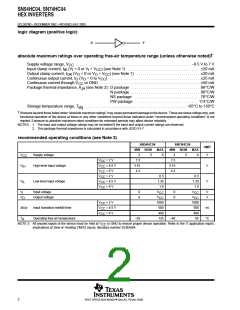 浏览型号SN74HC04N的Datasheet PDF文件第2页