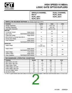 浏览型号HCPL-2631的Datasheet PDF文件第2页