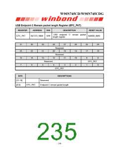 浏览型号W90N745CDG的Datasheet PDF文件第235页