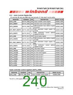 浏览型号W90N745CDG的Datasheet PDF文件第240页