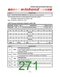 浏览型号W90N745CDG的Datasheet PDF文件第271页