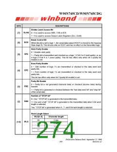 浏览型号W90N745CDG的Datasheet PDF文件第274页