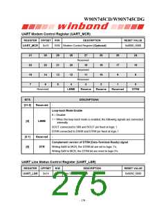 浏览型号W90N745CDG的Datasheet PDF文件第275页