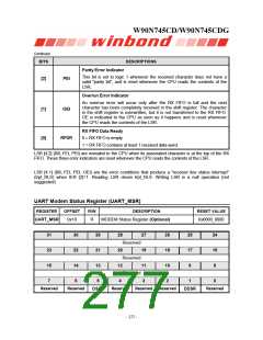 浏览型号W90N745CDG的Datasheet PDF文件第277页