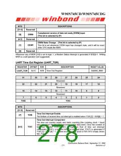浏览型号W90N745CDG的Datasheet PDF文件第278页