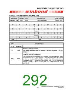 浏览型号W90N745CDG的Datasheet PDF文件第292页
