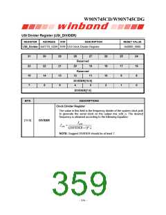 浏览型号W90N745CDG的Datasheet PDF文件第359页