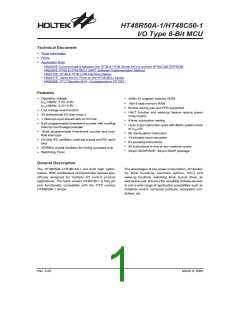 浏览型号HT48R50A-1的Datasheet PDF文件第1页