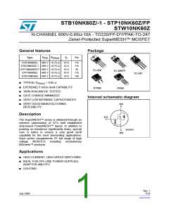浏览型号P10NK60ZFP的Datasheet PDF文件第1页