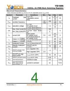 浏览型号YB1696-ADJ的Datasheet PDF文件第4页