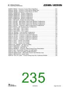 浏览型号CC2510F8RSP的Datasheet PDF文件第235页