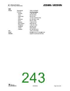 浏览型号CC2510F8RSP的Datasheet PDF文件第243页