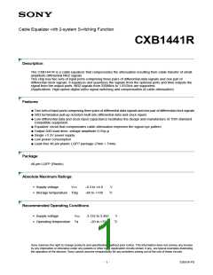 浏览型号CXB1441R的Datasheet PDF文件第1页