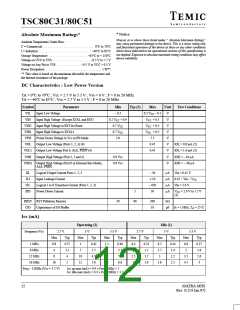 浏览型号TSC80C31-20CB的Datasheet PDF文件第12页