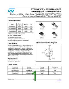 浏览型号P7NK80ZFP的Datasheet PDF文件第1页