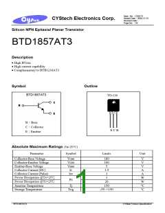 浏览型号BTD1857AT3的Datasheet PDF文件第1页