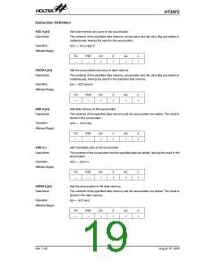 浏览型号HT36F2的Datasheet PDF文件第19页