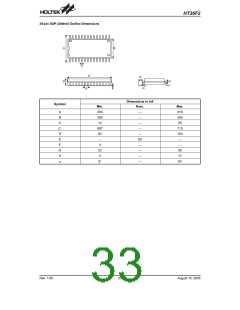 浏览型号HT36F2的Datasheet PDF文件第33页