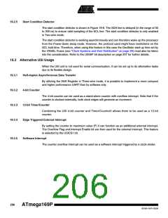 浏览型号ATMEGA169PV的Datasheet PDF文件第206页