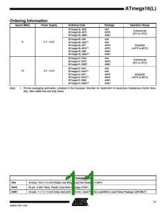 浏览型号ATMEGA16L-8PU的Datasheet PDF文件第11页