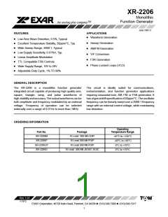 浏览型号XR2206CP的Datasheet PDF文件第1页