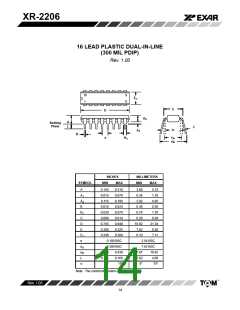 浏览型号XR2206CP的Datasheet PDF文件第14页