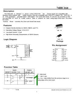 浏览型号74HC164的Datasheet PDF文件第1页