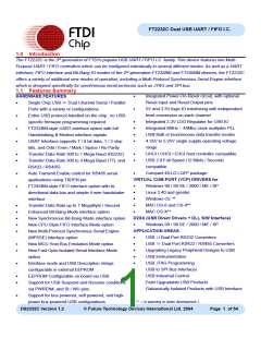 浏览型号FT2232C_04的Datasheet PDF文件第1页