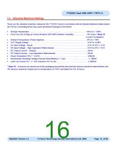 浏览型号FT2232C_04的Datasheet PDF文件第16页