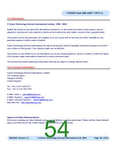 浏览型号FT2232C_04的Datasheet PDF文件第54页
