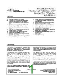 浏览型号OXCB950-TQC60-A的Datasheet PDF文件第1页