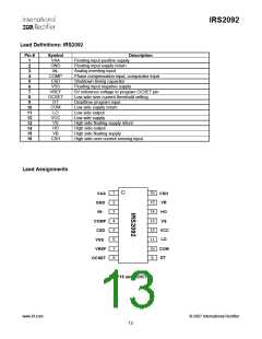 浏览型号IRS2092的Datasheet PDF文件第13页