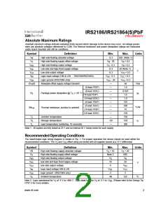 浏览型号IRS2186的Datasheet PDF文件第2页