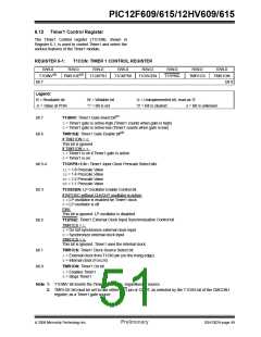 浏览型号PIC12F615-I/SN的Datasheet PDF文件第51页