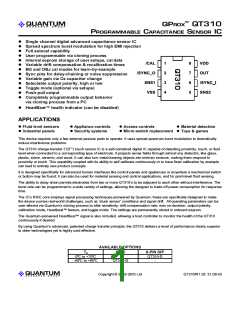 浏览型号QT310的Datasheet PDF文件第1页