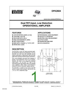浏览型号OPA2604的Datasheet PDF文件第1页