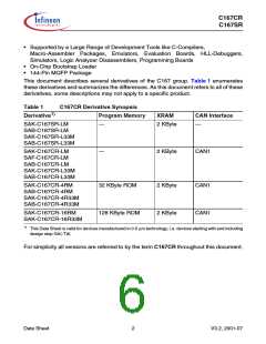 浏览型号SAK-C167CR-LM的Datasheet PDF文件第6页