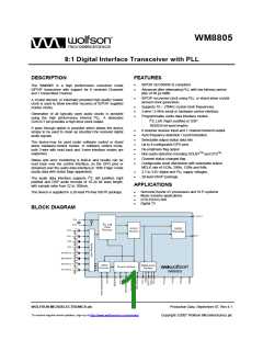 浏览型号WM8805的Datasheet PDF文件第1页