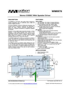浏览型号WM8976GEFL/RV的Datasheet PDF文件第1页