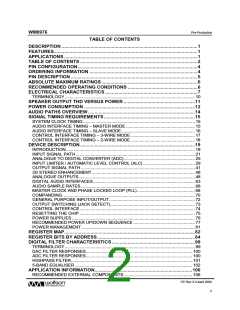 浏览型号WM8976GEFL/RV的Datasheet PDF文件第2页